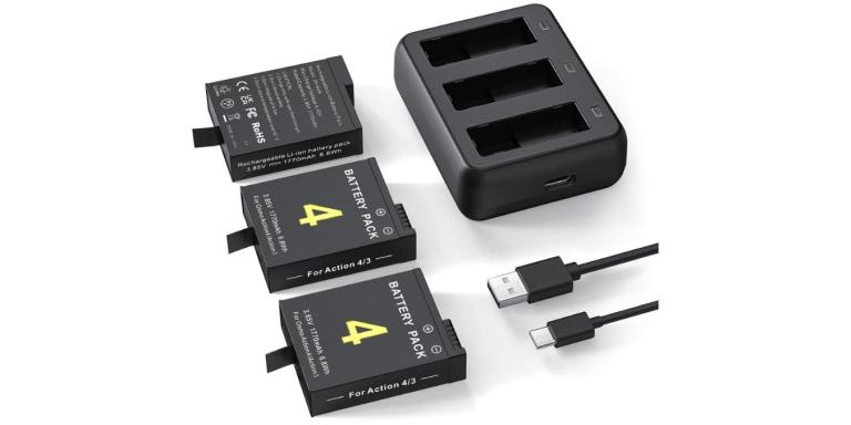 Replacement Batteries 1770mAh with Charger for DJI Osmo Action 4/3 Replacement Batteries 1770mAh with Charger for DJI Osmo Action 4/3